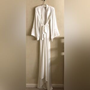 Gorgeous Bride’s White Satin Peignoir Robe